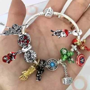 MARVEL - 925 SILBER Bettel ARMBAND Charm Murano Sicherheitskette Clip ANHÄNGER - Bild 1 von 1