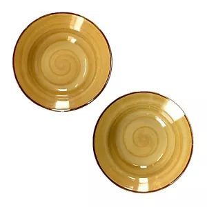 Thomson Pottery, Yellowstone Pattern, Large Rim Soup Bowls, Set of 2 - Picture 1 of 4