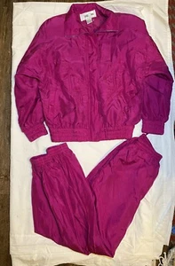 Tuta vintage Louise Paris in seta, da passeggio, sportiva, comoda, taglia M - Foto 1 di 5