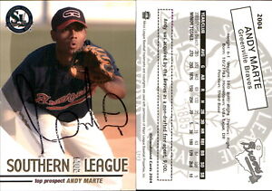Andy Marte Signed 2004 Grandstand Southern T/P #NNO RC Card Auto AU