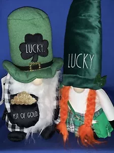 LUCKY Irish Gnomes Trolls NUOVO Rae Dunn POT OF GOLD ragazzo ragazza capelli rossi SET ❤️m17 - Foto 1 di 12