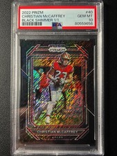 CHRISTIAN MCCAFFREY PSA 10 2022 PANINI PRIZM FOOTBALL #40 BLACK SHIMMER TRUE 1/1