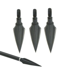 Traditional Broadheads Arrowhead Screw Tips Points Archery Arrows Bow Hunting - Picture 1 of 11