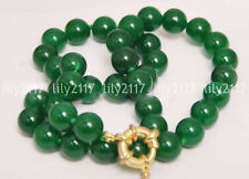 Pretty Natural 6/8/10/12/14mm Green Jade Gemstone Round Beads Necklace 18" AAA