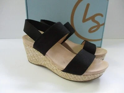 LifeStride Women’s Delta Wedge Double Strap Sandal Black Size 6.5M-NEW - Image 1 of 4