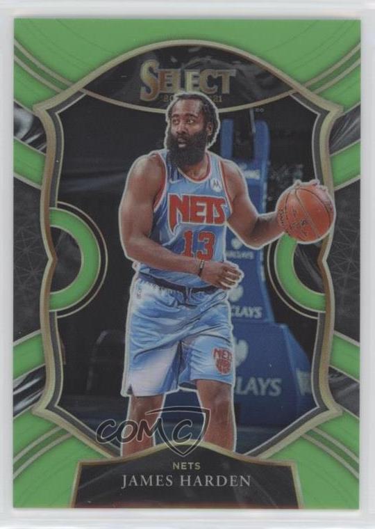 2020-21 Panini Select Concourse Neon Green Prizm /75 James Harden #12