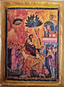 Jerusalem Einzug Jesu Christi Baioforos Armenisch Ostorthodox Ikone Plakette - Bild 1 von 6