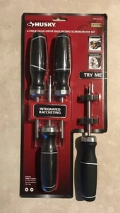 Husky 4 piece Gear Drive Ratcheting Screwdriver set Phillips Stars New - Picture 1 of 6