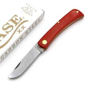 Case Sod Buster Jr 3.63" Carbon Red Smooth Synthetic Folding Knife 4137 CS 73932 - Picture 1 of 11