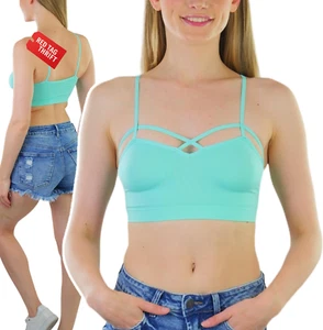 Cami-Bralette-BH mit nahtlosen Trägern und Käfig für Damen - Bild 1 von 13