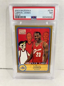 PSA 7 2003 Bazooka #276 Lebron James Gold RC Cavaliers