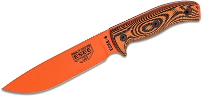 ESSE Knives Orange G10 Scales Straight Fixed Blade With Sheath 6POR-006 - Image 1 of 4