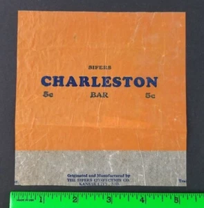 Vintage 1930's Sifers Charleston EMPTY Trimmed Candy Bar Wrapper - Picture 1 of 2