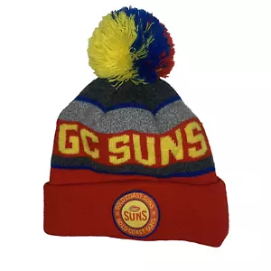 Gold Coast Suns beanie fleece lined AFL Football winter hat pom pom - Picture 1 of 5