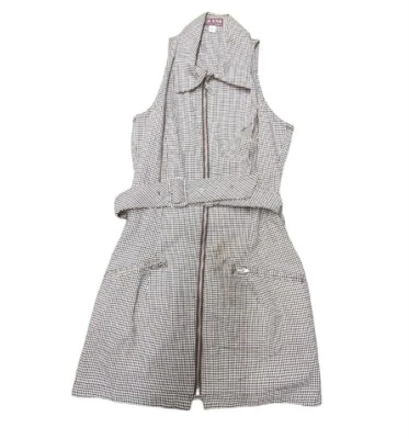 Vestido Jersey Guess Jeans EE. UU. Niñas Chevron Blanco Marrón/Azul A Cuadros Niñas Talla 3 Foto 1 de 4