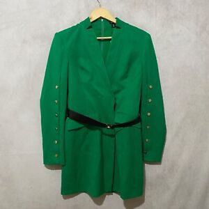 Karen Millen Green Mini Dress Crepe Belted Blazer Size UK 12 RRP £219