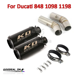 Exhaust System For Ducati 848 1098 1198 Exhaust Tips Slip On Mid Connect Pipe - Imagen 1 de 12