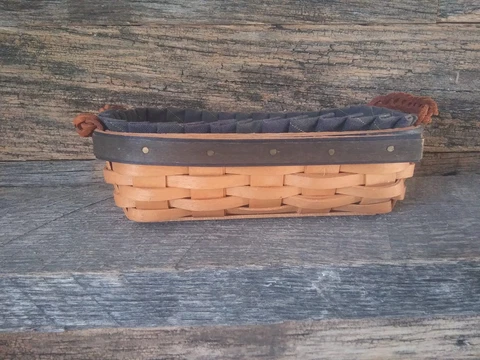 Longaberger Basket with Blue Liner/Plastic Liner Cover