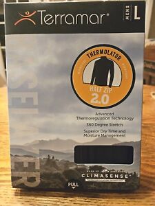 Terramar Thermolator 2.0 Half Zip Mens Shirt Large Black New In Box
