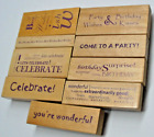 Rubber Stamps, Job Lot Wooden Backed New Craft and Card Making