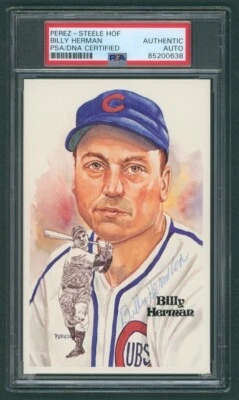 Billy Herman Autographed Perez Steele PSA Slabbed HOF Chicago Cubs - Image 1 of 2