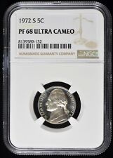 1972-S PR PF 68 Ultra Cameo NGC U.S / United States 5c Jefferson Nickel
