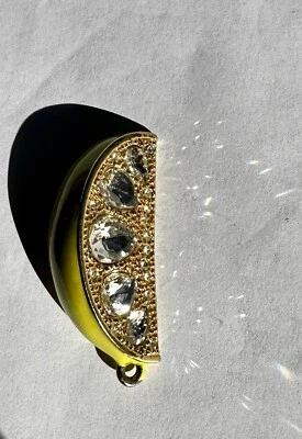 Colgante Ann Taylor Cristal Embellecido Limón Cuña Borde Dorado Foto 1 de 4