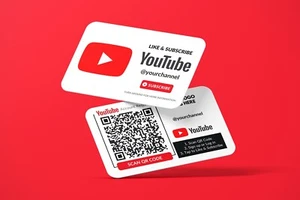 100 biglietti da visita con biglietto da visita Youtube, design codice QR logo, iscriviti - Foto 1 di 8