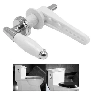 White Traditional Ceramic Bathroom Flush Cistern Lever Toilet Handle Replacement - Picture 1 of 10