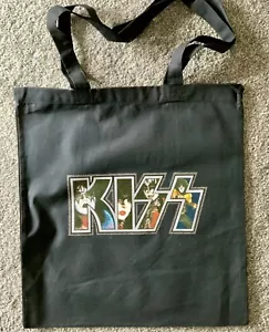 Original Vintage Transfer KISS The Band Printed On A Tote Bag - Picture 1 of 2