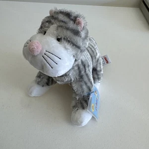 Webkinz Sterling Grey/Gray Cheeky Cat Plush Code New Condition Striped Cute - Picture 1 of 4