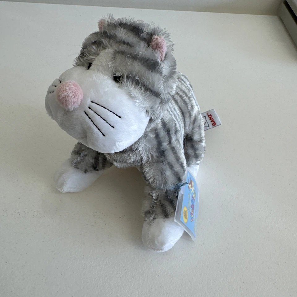 Webkinz Sterling Grey/Gray Cheeky Cat Plush Code New Condition Striped Cute - Image 1 of 4