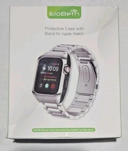 Etui ochronne Elobeth z paskiem do Apple Watch (44mm) - CZARNE - Zdjęcie 1 z 4