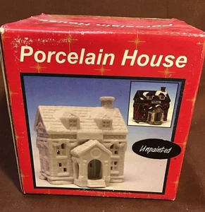 Porcelain school House, unpainted, can be lighted #3–CH7 - Picture 1 of 6