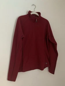 Pullover Mountain Hardwear polar cuarto cremallera mujer XL rojo granate rendimiento - Imagen 1 de 11