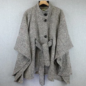 Jimmy Hourihan traditionelles Wanderumhang aus reiner irischer Wolle Donegal Tweed mit Gürtel - Bild 1 von 13