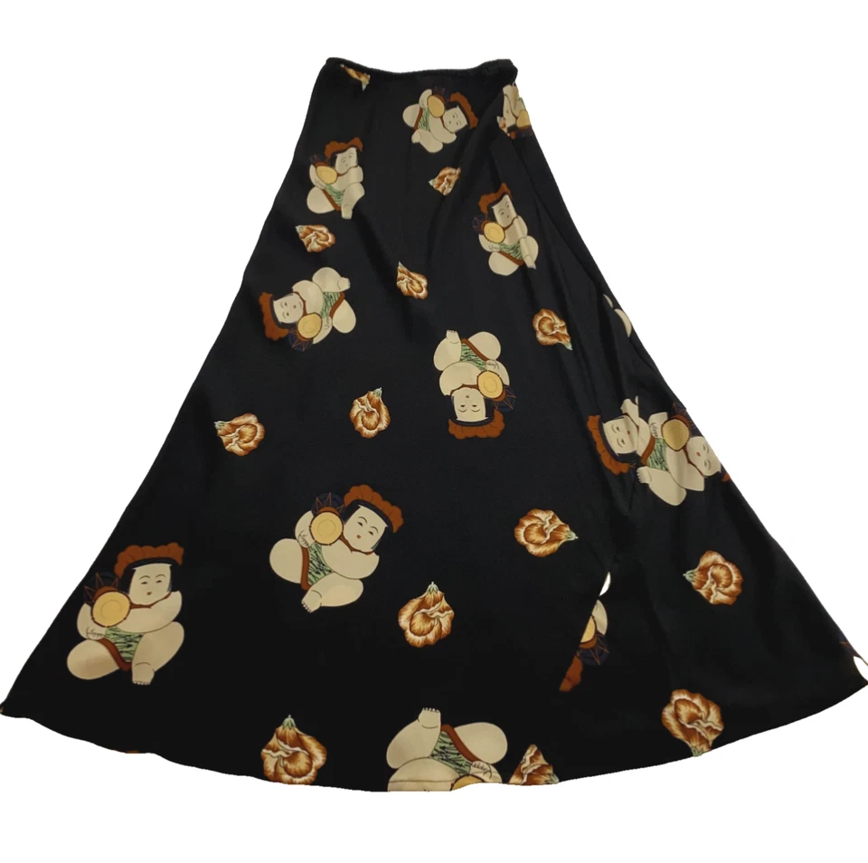 Maxi Falda Harari Mujer Seda Talla S Negra Estampado Asiático Arte para Usar Nueva con Etiquetas Foto 1 de 4