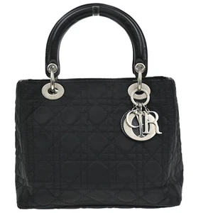 CHRISTIAN DIOR Logo Lady Hand Bag Nylon Patent Leather Black SHW Italy 85EG072 - Picture 1 of 17