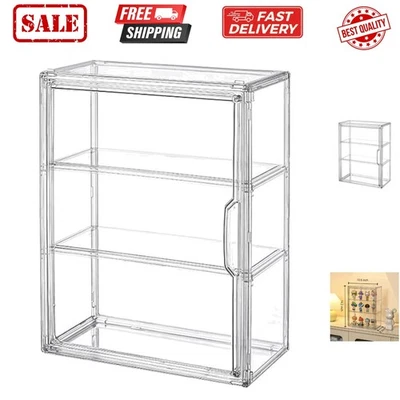 Vitrina de acrílico montada en la pared de 3 niveles para coleccionables - Fácil acceso y montaje Foto 1 de 4