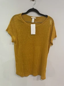New With Tag Women’s H&M Orange Size Large Top Linen Blouse Brand New  - Picture 1 of 8