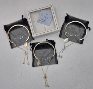 Buckley London Set Of 3 Bracelets Gold, Silver, Rose Gold. Brand New - Picture 1 of 12