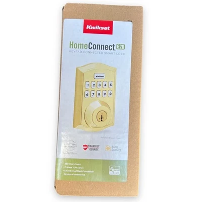 Kwikset Home Connect 620 SmartKey Keypad Zwave Smart Lock Lifetime Brass - Image 1 of 4