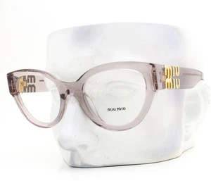 Miu Miu Eyeglasses Glasses VMU 01V 12W-1O1 Transparent Mauve 52-21-135 with Case - Picture 1 of 9