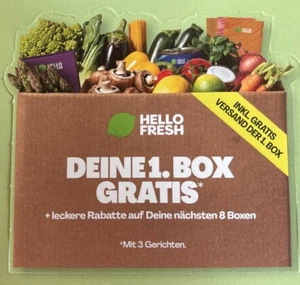 HelloFresh Gutschein – Deine 1.Box Gratis Gutschein + Rabatt auf folgende im Abo - Bild 1 von 1