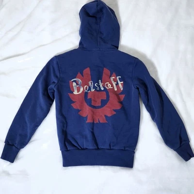 Belstaff 男孩 Kingley 拉链连帽衫蓝色 8 码 — 第 1/4 张图片