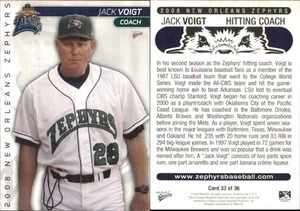 Jack Voigt 2008 MultiAd New Orleans Zephyrs #33 RC Card FREE SHIP *AutographDen* - Picture 1 of 1