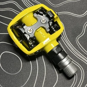 Scott Twin Cam Dual Sided Clipless Pedal Yellow Left READ - Picture 1 of 3
