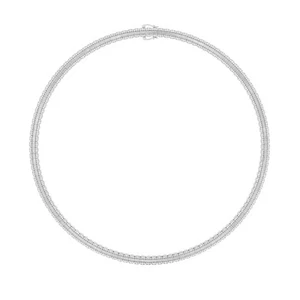 Collar para hombre 7 mm 11,46 quilates redondo baguette moissanita helado chapado en oro 14k - Imagen 1 de 18