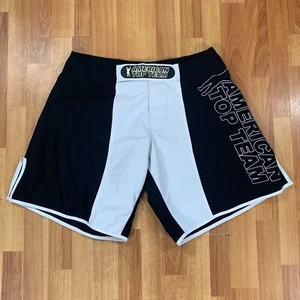 American Top Team Shorts Mens Size 34 Black White Grappling MMA Training Boxing - Picture 1 of 10