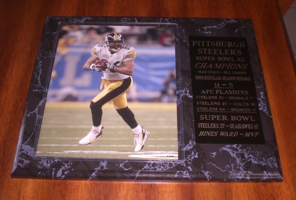 PITTSBURGH STEELERS HINES WARD SUPERBOWL XL CAMPEONES PLACA FOTOGRÁFICA Foto 1 de 1